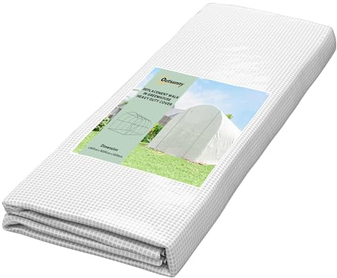 Outsunny Lámina de invernadero de 4 x 2 m, impermeable, con puerta con cremallera, 8 ventanas, protección UV, resistente a desgarros, lámina de polietileno, para túneles de invernadero, color blanco
