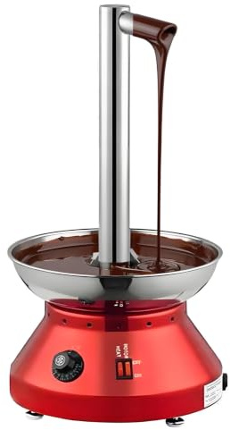 Chokladfontän Med Justerbar Temperatur, 30–110 °c, 3000 Ml, I Rostfritt Stål, Med Dubbla Reglage Och Stötdämpande Underrede För Caféer Och Dessertbarer