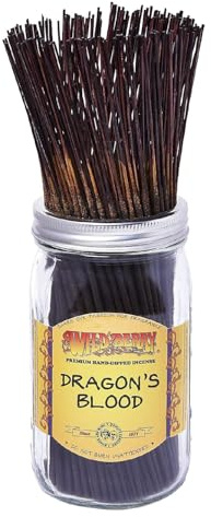Wild Berry Incense Sticks - Dragon's Blood - Exotic Earthy Fragrance with Sandalwood and Musk - Hand Dipped in the USA (100 Count)