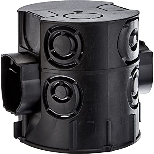 Kopp Schalterdose Unterputz, Durchmesser 60 mm, Geräteschrauben-Abstand 60 mm, Dosentiefe 65 mm, Farbe schwarz, Profipack: 25 Stück im Netz, 354302504
