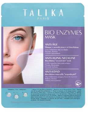 Talika Bio Enzymes Anti-Ageing Mask - Smoothing Anti-Ageing Face Mask - Biocellulose Moisturising Mask - Second Skin Effect Beauty Sheet Mask - 12g