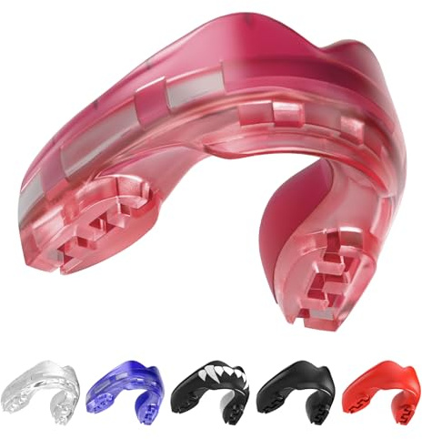 SAFEJAWZ Sport Zahnschutz für Zahnspangen Einheitsgröße Sport Mundschutz Für alle Vollkontakt-Sportarten einschließlich Rugby, MMA, Kampfsport, Kickboxen, Judo, Hockey & Boxen (EIS Rosa)