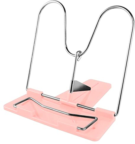 Leseständer / Buchhalter / Buchständer / mit Metallbügel / Farbe: rosa