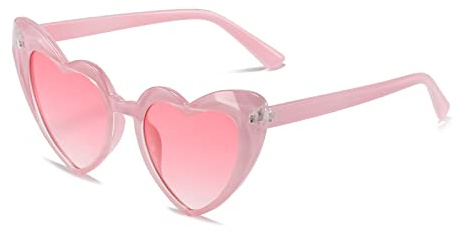 YAMEIZE Lunettes de soleil Vintage Love Heart des années 70 - pour femmes hommes enfants en forme de coeur fantaisie coloré UV400 Protection lunettes fête en plein air
