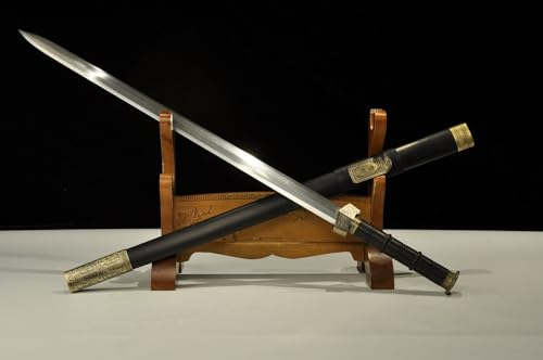 Generisch TEERMA 40 Zoll China Handmade Schwert aus Hohem Mangan Stahl scharfes und echtes Katana China Schwert QJ001