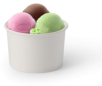 BIOZOYG 50 Pezzi Coppa gelato di cartone 200 ml bianca - coppette usa e getta senza plastica e riciclabile - coppette dessert bicchieri carta