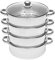 Edelstahl Dampfgarer Dampfkocher mit Glasdeckel, 5 Etagen 40cm, Spülmaschinenfest, Kochgeschirr Topf Induktion für Knödel Induktionsherd
