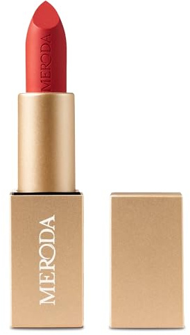 MERODA® Velvet Dream Lipstick [MATTE FINISH] - Langanhaltender Lippenstift Matt - Lip Finish verschiedene Nudetöne - Vegan (Luscious Red, 4g)