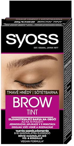 Syoss Brow Tint, Dark Brown, Pack of 1, 10 ml