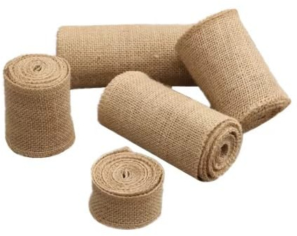 Rollo de Tela de Yute Natural, Arpillera de Lino para Decoración, Interior y Exterior, Ideal para Comedor, Cocina, Fiestas, Bodas y Bautizos (2 rollos-200 CM X 14 CM)