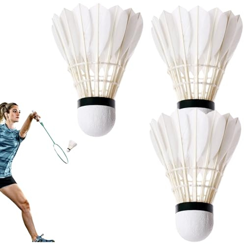 Generiska fjäderbollar Badminton | 3 stycken höghastighets-fjäderbollar för trädgård | sporttillbehör lätt för familjer, inomhus och utomhus