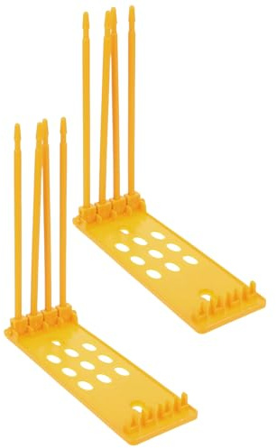 WEKAMOS 2 Piezas Soportes para Anillas de Pata de Paloma Amarillos, Organizador Ligero para Almacenamiento y Colocación Rápida de Anillos de Identificación en Aves de Corral, Uso en