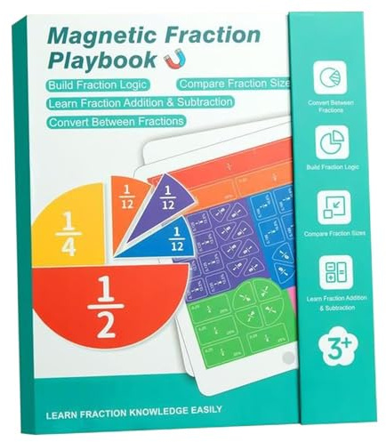 Magnetfraktionsbok – magnetisk fraktionsbok med stavar och cirklar, praktisk matematikinlärningsleksak för barn