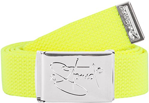2Stoned Hosengürtel Stoffgürtel Neon-Gelb, Chromschnalle Classic, 3 cm breit für Damen und Mädchen