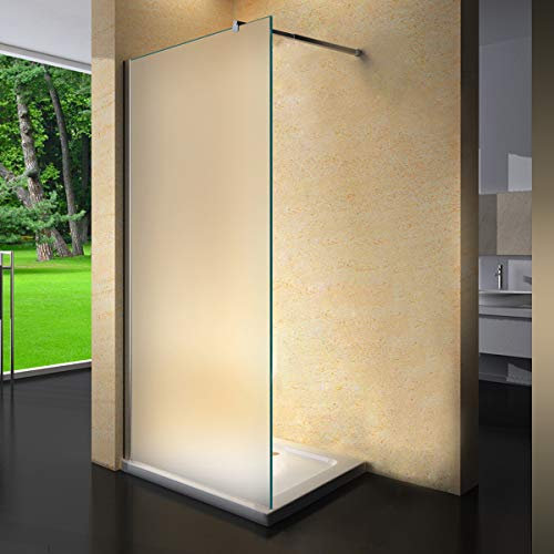 Yellowshop - Parete Doccia Fissa Walk In Cristallo 8 MM Trasparente O Puntinato Opaco Box Cabina Bagno Misure Cm 70 80 100 120 140 (Cm 80, PUNTINATO OPACO)
