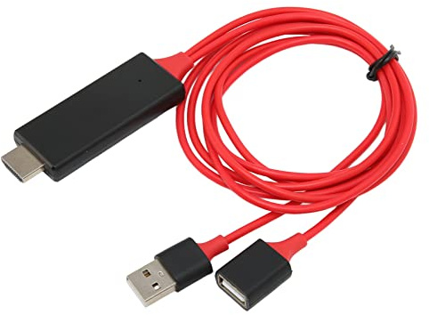 Bewinner Adaptateur USB vers HDMI 1080p pour téléphone Android vers TV ou projecteur (rouge)