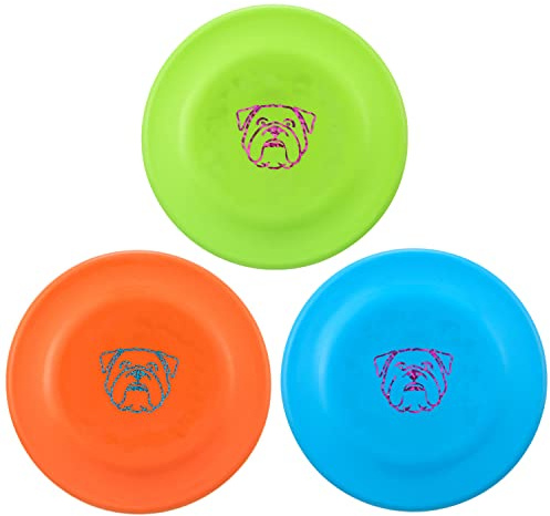 XIGOU Dog Flying Disc, 3 Pcs Competition Dog Flyer Toy, Soft Indestructible Rubber Lightweight Flying Discs Toy for Dogs - Floats On Water, Gentle On Teeth and Gums