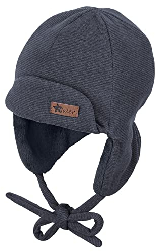 Sterntaler Baby - Jungen Mütze Baby Fliegermütze Streifen, Blau, 43
