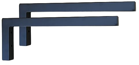 Sunload Waschtischkonsole Wandkonsole Stahl schwarz L-Form 2 Stück (450x150mm)