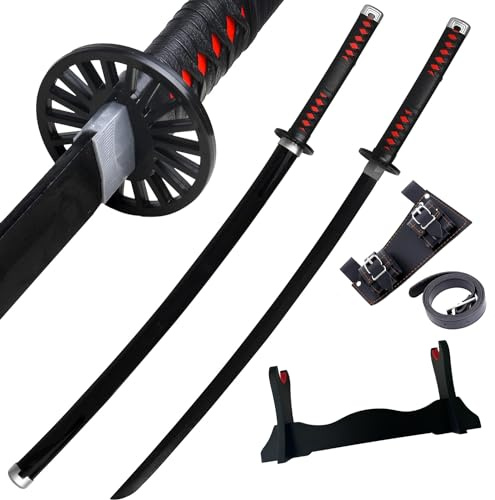 Épée d'anime de Cosplay – Épée de Tueur de démons, réplique de Katana de 104,1 cm avec Support d'épée et Ceinture, Parfaite pour Le Cosplay, Les représentations sur scène et Les Cadeaux à Texture