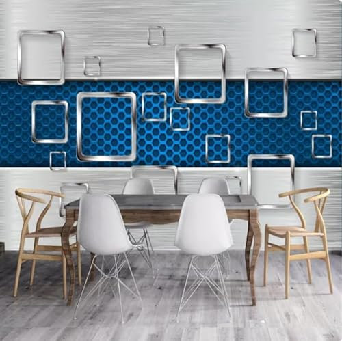 Papel tapiz 3d Papel tapiz mural de metal geométrico para sala de estar Café Restaurante Papel de pared, 3D, 150x105 cm
