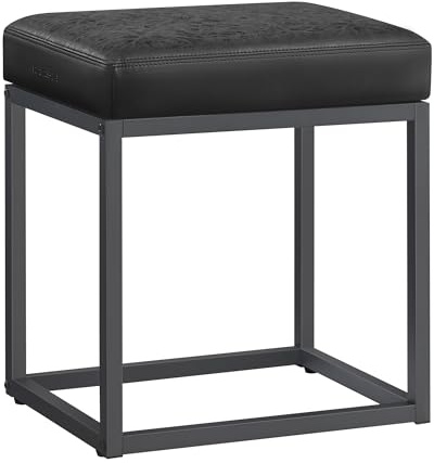SONGMICS HOME LUIZ Collection ULOM079B01 – Repose-pieds rectangulaire, table d'appoint, minimaliste, cadre en acier, charge maximale 300 kg, noir encre