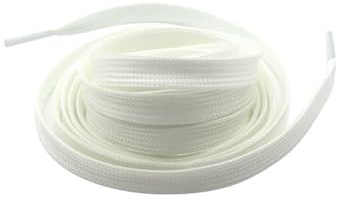 SAFIGLE 1 Par En La Oscuridad Luminoso Cordones Elásticos Cordones Para Zapatillas De Deporte Cordones Fluorescentes Zapatos De Encaje Zapatos De Tela Rosa Espesar, Blanco, medium