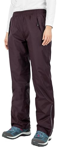 33,000ft Pantalon de pluie imperméable et respirant pour femme, léger, coupe-vent, idéal pour le vélo, la randonnée et le trekking en plein air, violet foncé, 42