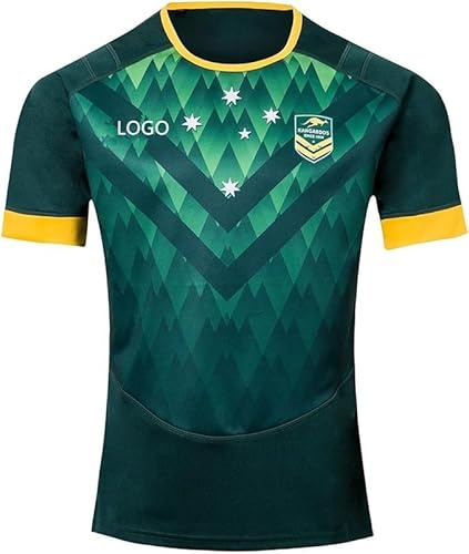 HCOISINI Camiseta de Rugby, Edición Conmemorativa de Australia 17-18, Cómoda y Transpirable(Blue,XL)