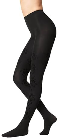 Goldenpoint Donna Collant Fantasia Floreale Floccata con Cinturino Anatomico e Tassello Igienico