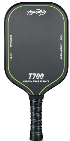 Amoswiz Pickleball Paddles, T700 Carbon Fiber, 16mm | Textured Surface for Spin and Control, Built for Professional and Advanced Players