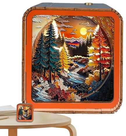 PhnkjGh Puzzles en Bois sans Fil Veilleuse, Puzzle en Bois à lumière LED | Lumière de Nuit de Jouet de Puzzle - Veilleuse en Bois, Jouet Puzzle, Lampe Artistique, décoration de noël pour la
