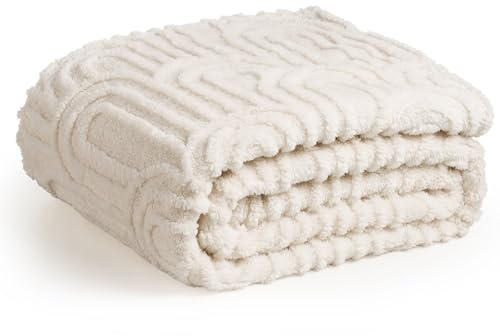 Kuscheldecke Flauschig für 4 Jahreszeiten, Wohndecke, Weiche Fleecedecke, Für Bett und Couchdecke Sofaüberwurf Gemütlicher, Blanket Mikrofaser Tagesdecke, Warme Sofadecke (Cremefarben, 150 * 200cm)