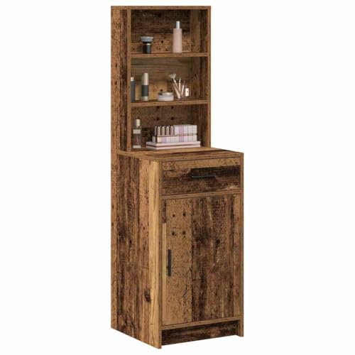 vidaXL Highboard Old Wood 40 x 40.5 x 135 cm Engineered Wood, Modern Highboard, Durable Rectangular Sideboard, Functional Indoor Storage Unit, Sleek Organizational Cabinet for Home