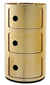 Kartell Componibili, 3 Elements, Gold, Runde Basis