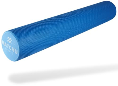 MATCHU - Foam Roller - Rodillo De Masaje - Rodillo De Espuma - Pilates Roller - Disponible en negro/azul/naranja, suave, medio y duro y en diferentes tamaños - (Azul, 90x15 CM - Suave)