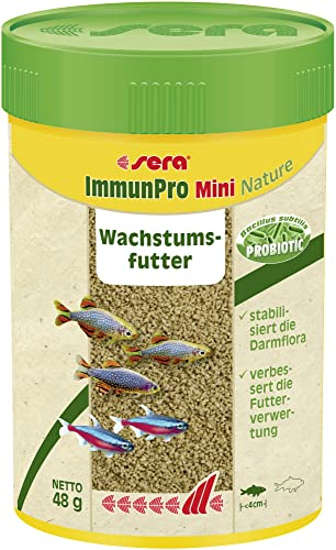 sera ImmunPro Mini Nature 100 ml | Probiotisches Wachstumsfutter für Zierfische bis 4 cm | Förderung von schnellem Wachstum & brillanter Farbausprägung| Ideal für Zucht & strahlende Fischgesundheit