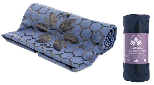 Clever Yoga Matte Handtuch rutschfest für Hot Yoga Griffiges doppelseitiges Wildleder-Mikrofaser-Handtuch Anti-Rutsch-Griff Multifunktional – rutschfeste Yogamatte Handtuch, Yogamattenbezug – die