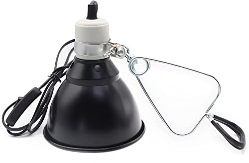 Reptile Pet Heat Lamp Holder Lampshade with Clip for UVA/UVB Bulb, 300 Watt Reptile Heating Guard for Lizard Turtle Snake Spider Chick