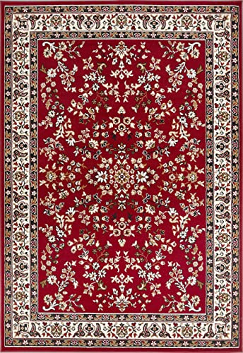 Andiamo Alfombra Oriental de Salón y Dormitorio - Decoración con Motivo Intemporal - Fácil de Limpiar - 160 x 230 cm Rojo