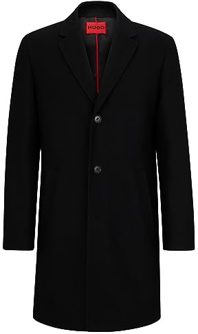 HUGO Hommes Malte2341 Manteau en laine mélangée à boutons en ivoire végétal