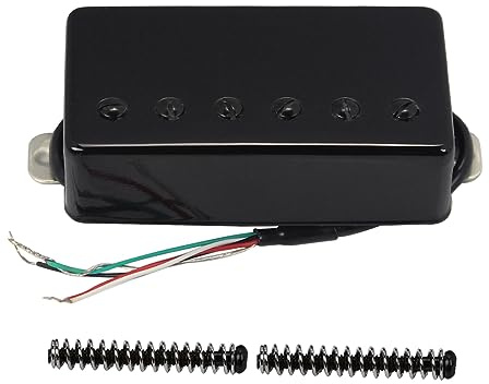 FLEOR Micros Humbucker à double bobinage Micros à pont à haut rendement Aimant en céramique 14~15k Compatible avec la guitare électrique de style LP pour pièces de rechange de guitare Noir