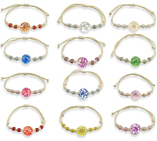 ELNLE Vänskapsarmband armband barn vänskapsarmband handgjorda friktionsarmband flätade, justerbart som present flicka barns födelsedag gästpresenter (12 stycken)
