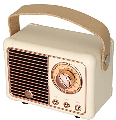 XUMIUZIY Altavoz Retro Bluetooth5.0, Altavoz Vintage sin Cables, Lindo Altavoz Estéreo de Alta Fidelidad Portátil de 360° para el Hogar, Oficina, Viajes Al Aire Libre (Yellow)