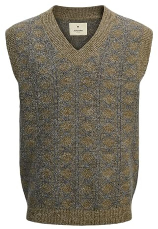 JACK & JONES Jprblukyle - Gilet in maglia, Stregata dalla luna, M