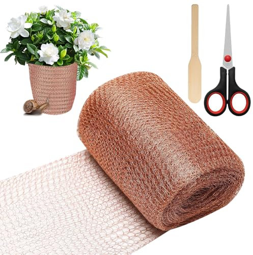 Vmxlso Filet Cuivre Anti Limace, 127mm x 12 m Filet Anti Limaces et Escargots, Bande Cuivre Anti Limace, 100% Fil de Cuivre, Grillage Cuivre Anti Limace pour Empêchant Les Rats et Autres Parasites