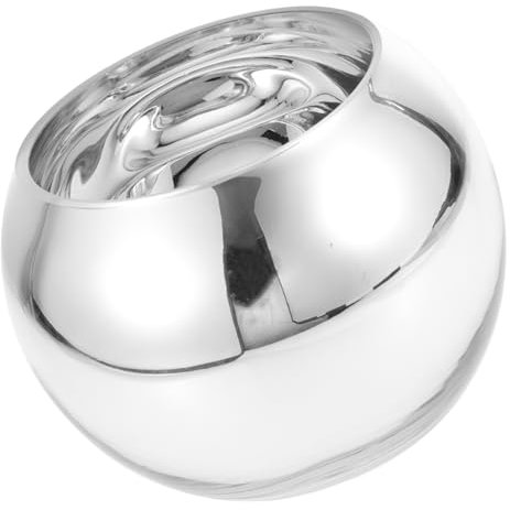 TOPPERFUN Vase en Verre Doré Moderne pour Décoration Intérieure Vase Soliflore Design Rond pour Fleurs Fraîches Et Aménagement Floral À La Maison