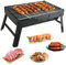 Grill - Camping Grill & Kohlegrill, Edelstahl, tragbar, langlebig, hitzebeständig und rostfrei, ideal für Garten, Balkon, Terrasse, Camping, Picknick und Outdoor-Gartenpartys (L (43 x 29 x 23 cm))