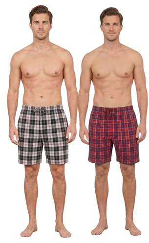 Men's Short Lounge Wear Pants Nightwear (Two Pack) Pyjama Bottoms Sleepwear