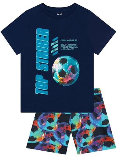 Harry Bear Boys Pyjamas, Kids Short Football Pyjamas, Summer Boys Pjs Ages 5 To 13 Years